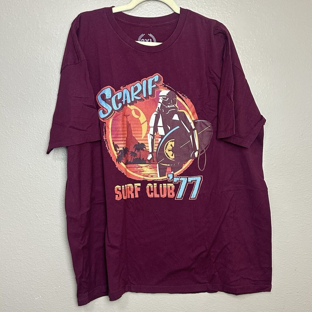 Star Wars T-Shirt Scarif Surfer 77 Trooper Men’s Size 3XL Maroon Teepublic Shirt